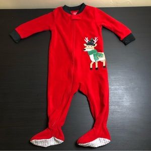 Carter's One-piece style "Christmas raindeer" Pajamas size 12 Month Red